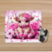 Highland cow mouse pad with pink flowers
Pink cow custom name mouse pad gift