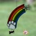 Rainbow Bridge Suncatcher- White Paw- with optional bone tag
