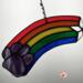 Rainbow Bridge Suncatcher- Purple Paw