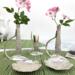 little vases and toothpick holder hand made from antique silverware Narcissus pattern, two fluted edge trinket tea bag dishes made from silverplated tray
