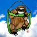 Baby Sloth Stained Glass Suncatcher by Robin C. Hary- shown in Light Brown.