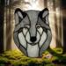 Wolf Suncatcher by Robin C. Hary- shown in Gray and White.