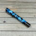 Custom black and blue swirled resin rollerball pen