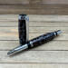 Grey resin and real coffee beans made into a rollerball pen