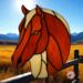 Quarter Horse Stained Glass Suncatcher by Robin C. Hary in Chestnut with blonde mane.