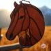 Quarter Horse Stained Glass Suncatcher by Robin C. Hary in Chestnut with brown mane.