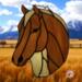 Quarter Horse Stained Glass Suncatcher by Robin C. Hary in Palomino