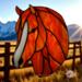Quarter Horse Stained Glass Suncatcher by Robin C. Hary in Light Chestnut with blaze.