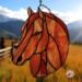 Quarter Horse Stained Glass Suncatcher by Robin C. Hary in Light Chestnut