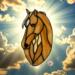 Tennessee Walking Horse Suncatcher by Robin C. Hary- Palomino with Star marking.