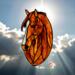 Tennessee Walking Horse Suncatcher by Robin C. Hary- Chestnut with long blasé marking.