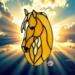 Tennessee Walking Horse Suncatcher by Robin C. Hary- Palomino with long blaze marking.