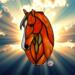 Tennessee Walking Horse Suncatcher by Robin C. Hary-  light chestnut with long blasé, snip and lip markings.