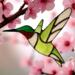 Hummingbird Stained Glass Suncatcher- large 6 1/2"