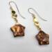 Handmade earrings with jasper star stones and gold moon phase accents on 14k gold-filled wires.
