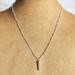 Dainty Mother of Pearl Sterling Silver Necklace Close Up on Bust