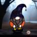 Spider the Halloween Gnome Stained Glass Suncatcher by Robin C. Hary