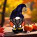Spider the Halloween Gnome Stained Glass Suncatcher by Robin C. Hary