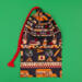 This fun game bag is closed with a nice red cord and toggle. This fun game bag is closed with a nice red cord and toggle.