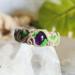 Amethyst Polymer Clay and Stainless Steel Ring