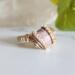 Rhodonite and Gold Colored Sterling Silver Ring