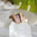 Rhodonite and Gold Colored Sterling Silver Ring