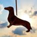 Dachshund Stained Glass Ornament by Robin C. Hary- Red