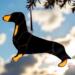Dachshund Stained Glass Ornament by Robin C. Hary- Black and Tan.