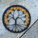 3 inch Halloween style tree of life. It is created with black wire and adorned with orange crackle beads
