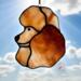 Poodle Stained glass ornament shown in Apricot.
