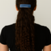 Blue fused glass French barrette