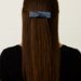 Blue fused glass French barrette
