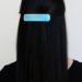 Blue fused glass French barrette
