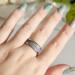 Northern Lights Glow in the Dark Polymer Clay and Stainless Steel Ring Being Worn