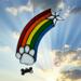 Rainbow Bridge Suncatcher- White Paw- with optional bone tag