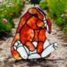 Floppy the stained glass rabbit in Red/Orange