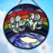 10" Rainbow Bridge beveled paw print stained glass panel.