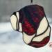 Bulldog stained glass ornament- brindle