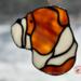 Bulldog stained glass ornament- fawn.