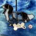 Dachshund Longhaired stained glass ornament- custom Brindle Piebald