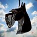 Schnauzer stained glass ornament- Black with cropped ears.