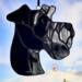 Schnauzer stained glass ornament- Black with natural ears.