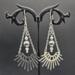 Earrings with crescent lunar phase stainless steel dangles and silver swarovski pearls on stainless steel chain and argentium silver wires
