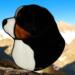 Bernese Mountain Dog Stained Glass Ornament- made with black, tan and white glass.
