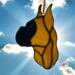 Boxer stained glass ornament- Fawn cropped ears.