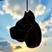 Cane Corso stained glass ornament in Black.