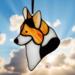 Corgi stained glass ornament in Red Headed Tricolor.