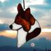 Corgi stained glass ornament in Brindle