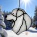Great Pyrenees stained glass ornament