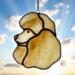 Poodle stained glass ornament shown in Light Apricot.